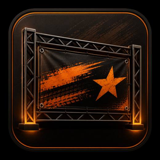 Racing Flag Banner With Metallic Truss