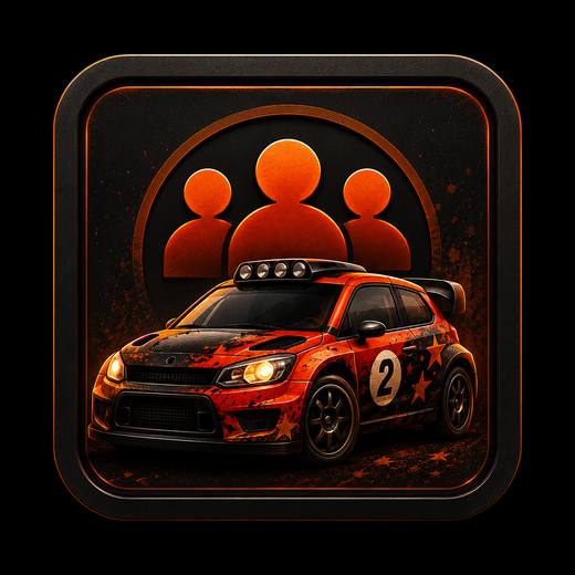 Rally Car Emblem With Team Icon