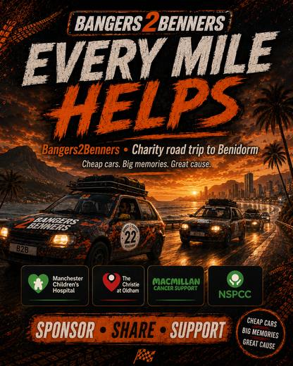 Bangers2Benners Charity Road Trip Event